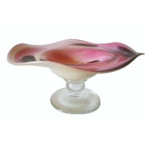 Glasschale Sonderangebot am Fuß Durchmesser 20 cm Höhe 6,5 cm rosa beige weiß Angebot
