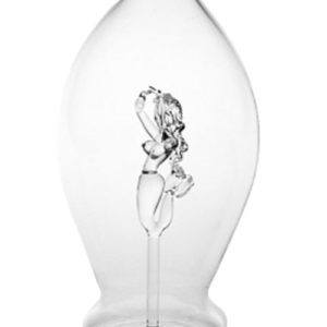 Glas Karaffe mit Sternzeichen Horoskop Jungfrau in Innerem Höhe 30 cm Inhalt 0,5 Liter mundgeblasen Klarglas