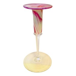 Kerzenständer rosa bunt für Spitzkerzen Höhe 12 cm mundgeblasen Rosaria