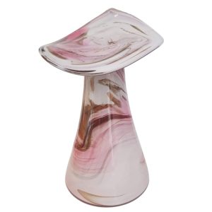 Große Vase moderne Blumenvase Höhe ca. 32 cm Kristallglas rosa beige weiß mundgeblasen Sonderangebot