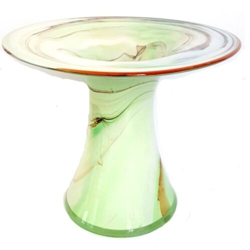 Grüne Vase Smeralda modern Glas Blumenvase Höhe ca. 19-21 cm mundgeblasen grün beige weiß Angebot
