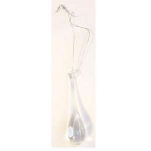 Glastropfen zum hängen mit silbernem Faden Glasträne Länge 2-3 cm klar