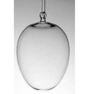 Glas Ei Ornament zum aufhängen  Höhe ca. 8 cm mundgeblasen Klarglas Emma