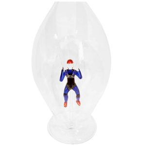 Flasche  Karaffe  & Korken mitbuntem Gleitschirmflieger Inhalt ca. 0,5 L  Höhe ca. 30 cm