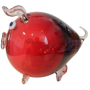 Kunstglas Objekt Buntes XL Glasschwein mundgeblasen Länge ca. 25 cm, Durchmesser ca. 18 cm Höhe ca. 21 cm mundgeblasen r