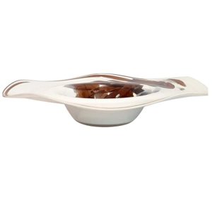 Dekoschale mundgeblasen Glasteller beige braun mehrfarbig marmoriert Durchm. ca.24 cm Angebot Serie Sienna