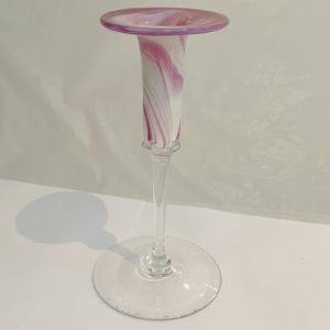 Kerzenständer rosa bunt für Tafelkerzen Höhe ca. 12 cm  mundgeblasen Rosaria