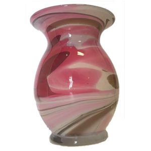 Rosa Vase kleine Glasvase Höhe ca. 29 cm mundgeblasen mehrfarbig marmoriert