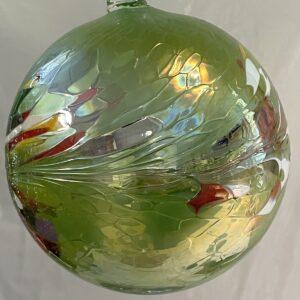 Kugel zum hängen Bunte Glaskugel Ornament grün bunt mundgeblasenes Kristallglas Durchmesser ca. 15 cm