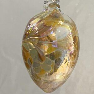 Glas Ei zum hängen bunt Osterei amber klar Höhe 8,5 cm Durchmesser 4,8 cm  Tia