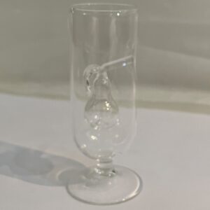 Schnapsglas  Stamper mit klarer Birne Höhe ca. 10 cm Klarglas mundgeblasen